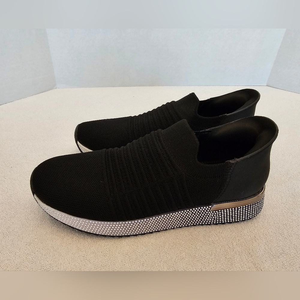 Kenneth Cole Reaction Cameron Easy-On Glitz Sneaker Women's Size 8  Black